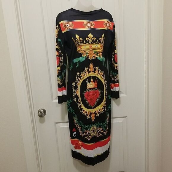 Fabulous Printed Midi Dress size 1XLarge - Picture 3 of 9